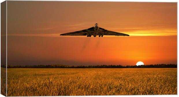 Vulcan Farewell Fly Past (Landscape) Canvas Print by J Biggadike