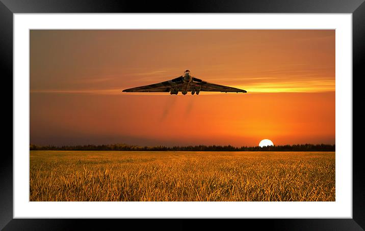Vulcan Farewell Fly Past (Landscape) Framed Mounted Print by J Biggadike
