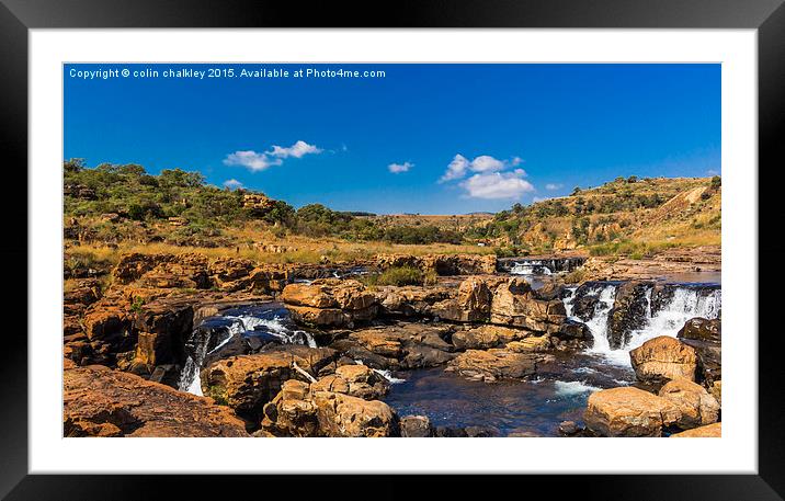  Waterfalls at the Upper Blyde River Canyon Framed Mounted Print by colin chalkley