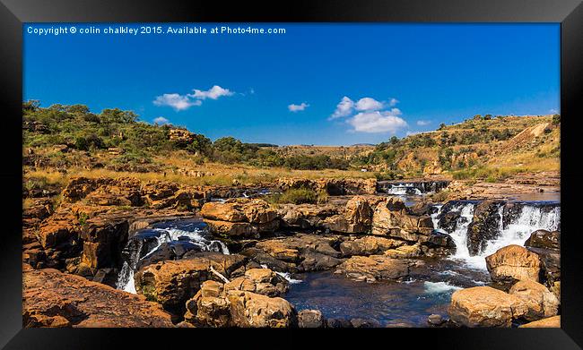 Waterfalls at the Upper Blyde River Canyon Framed Print by colin chalkley