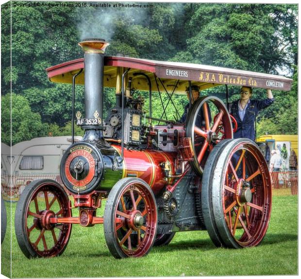 SteamPowered Traction Engine Canvas Print by Andrew Heaps