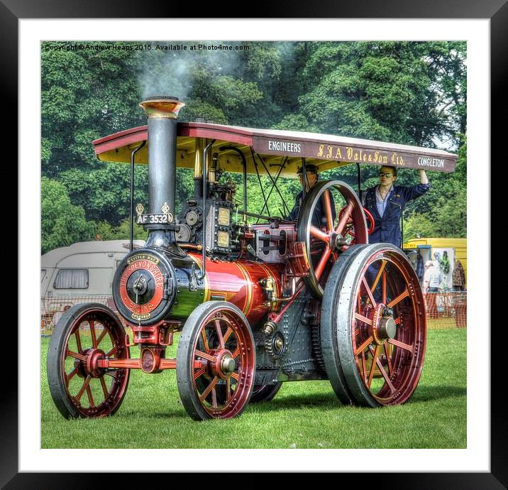 SteamPowered Traction Engine Framed Mounted Print by Andrew Heaps
