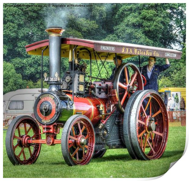 SteamPowered Traction Engine Print by Andrew Heaps