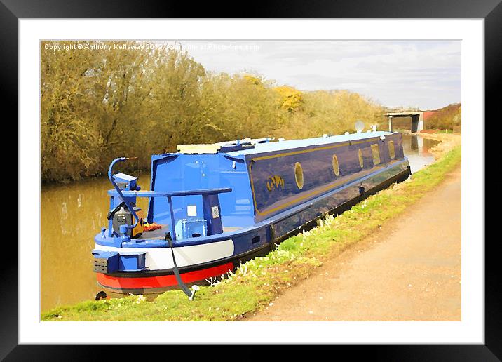  CANAL BARGE Framed Mounted Print by Anthony Kellaway