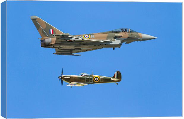 Battle of Britain Synchro Pair RIAT 2015 Canvas Print by Oxon Images