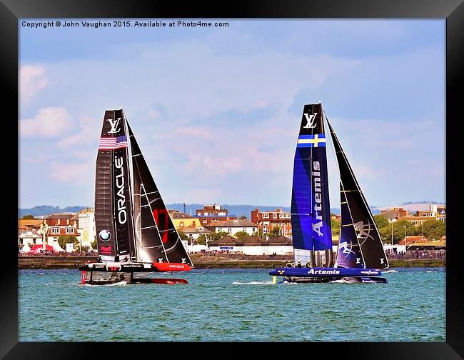  AC-45 America's Cup Portsmouth 2015 Framed Print by John Vaughan