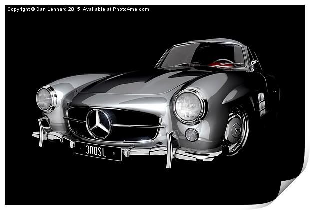  Mercedes-Benz 300SL Print by Dan Lennard