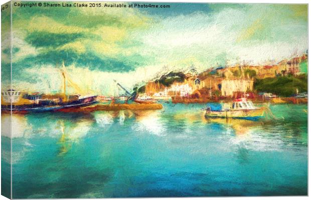  Brixham Bay Canvas Print by Sharon Lisa Clarke