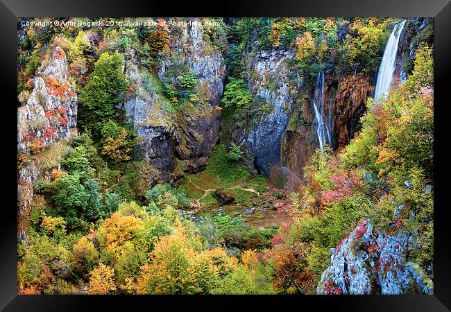 Mountain Valley in Autumn Framed Print by Artur Bogacki