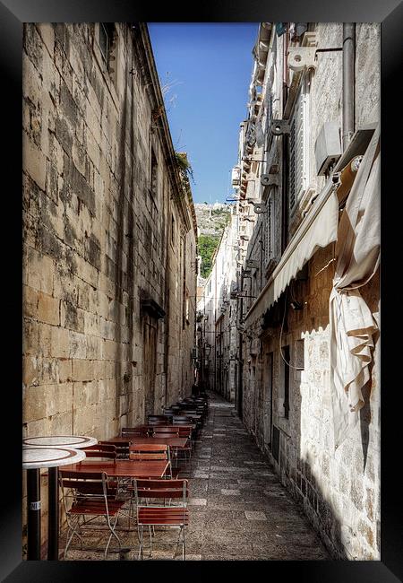 Dubrovnik Café Framed Print by Tom Gomez