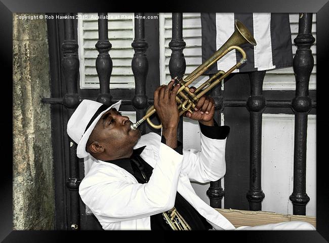  Mr Trumpet  Framed Print by Rob Hawkins