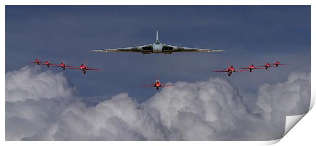 Vulcan and Red Arrows montage Print by Oxon Images