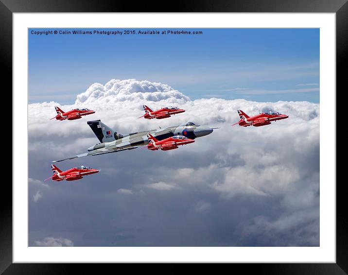    Final Vulcan flight with the red arrows 3 Framed Mounted Print by Colin Williams Photography
