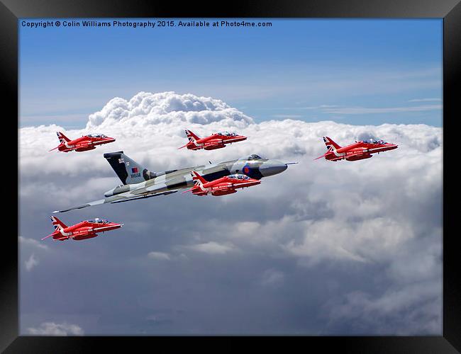    Final Vulcan flight with the red arrows 3 Framed Print by Colin Williams Photography