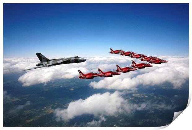 Flying with XH558 and The Reds Print by J Biggadike