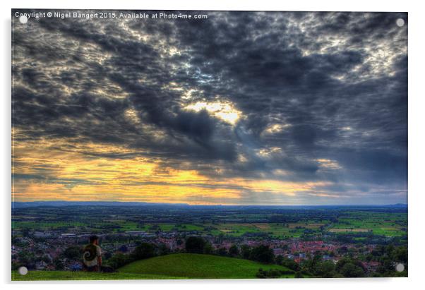  Glastonbury Tor Sunset Acrylic by Nigel Bangert