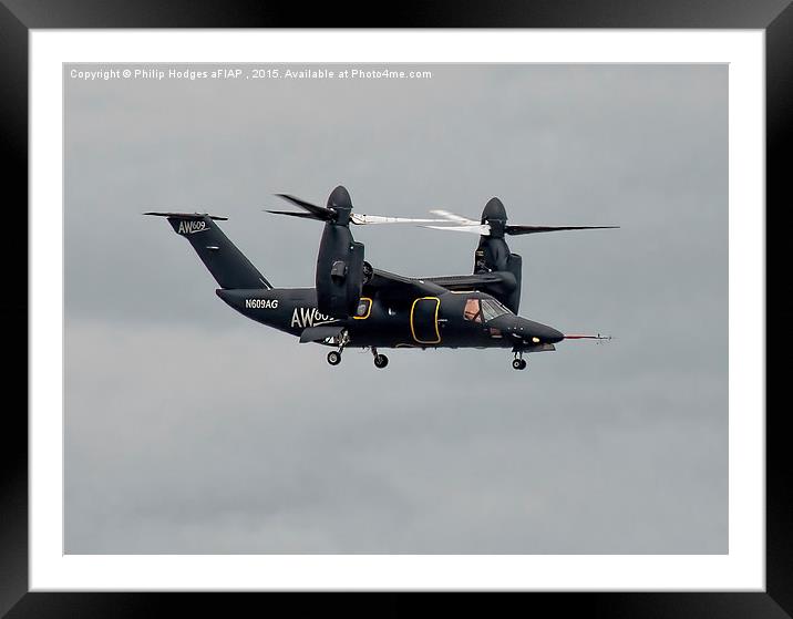  Agusta Westland AW 609 TiltRotor (1) Framed Mounted Print by Philip Hodges aFIAP ,