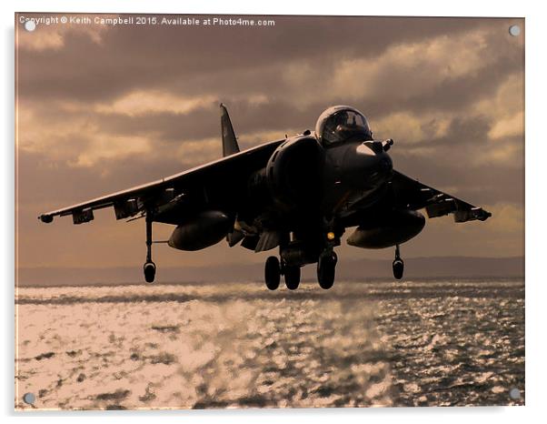  RAF Harrier hovering Acrylic by Keith Campbell