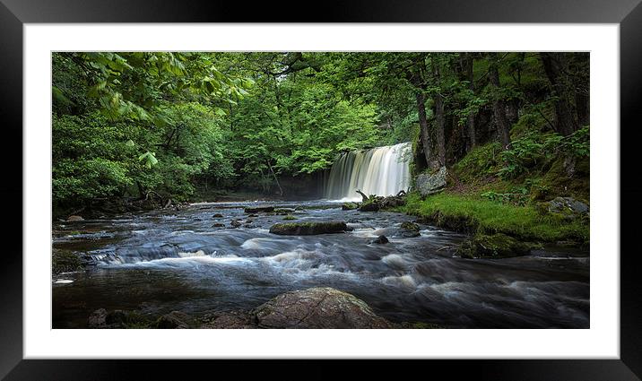  Sgwd Ddwli Uchaf waterfalls South Wales Framed Mounted Print by Leighton Collins