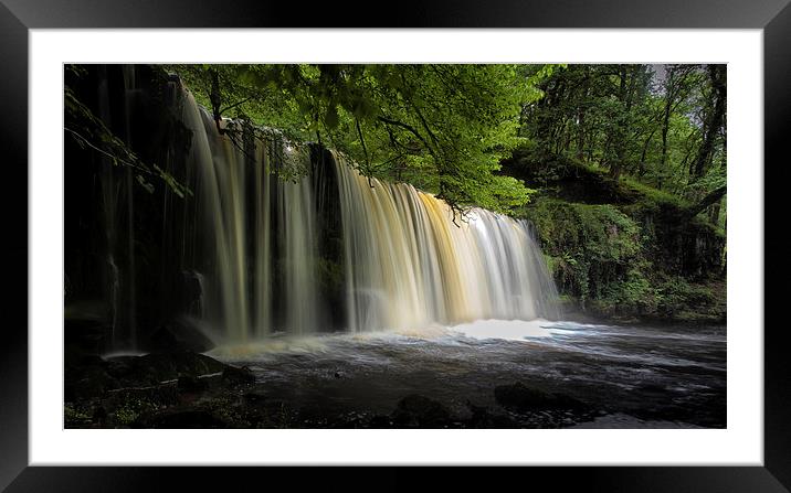  Sgwd Ddwli Uchaf waterfalls South Wales Framed Mounted Print by Leighton Collins