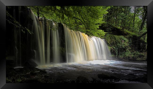  Sgwd Ddwli Uchaf waterfalls South Wales Framed Print by Leighton Collins