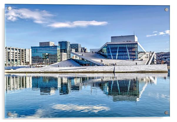 Oslo Opera House Acrylic by Valerie Paterson