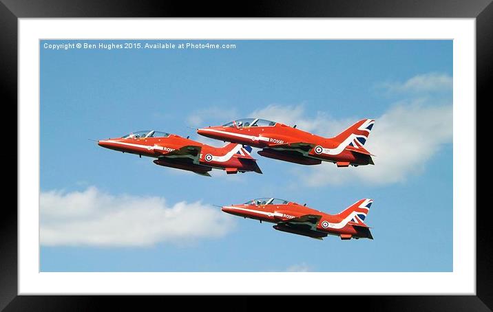  Red Arrows (Red 1, 2, 3) Take Off Framed Mounted Print by Ben Hughes