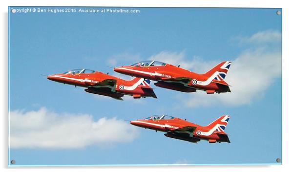  Red Arrows (Red 1, 2, 3) Take Off Acrylic by Ben Hughes