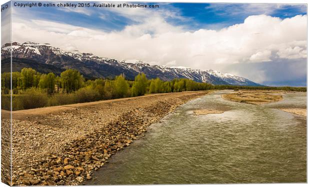  Snake River, Jackson Hole, Wyoming, USA Canvas Print by colin chalkley