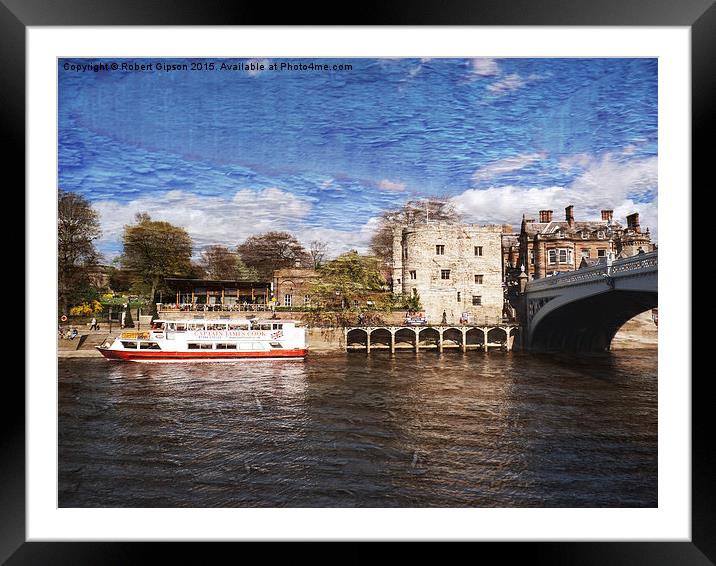 York Lendal tower bridge on texture. Framed Mounted Print by Robert Gipson