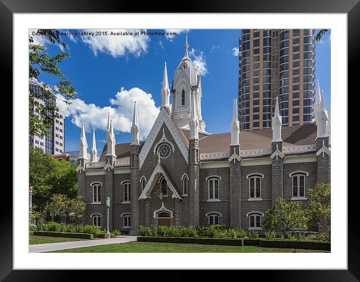 Church of the Latter Day Saints - Salt Lake City Framed Mounted Print by colin chalkley