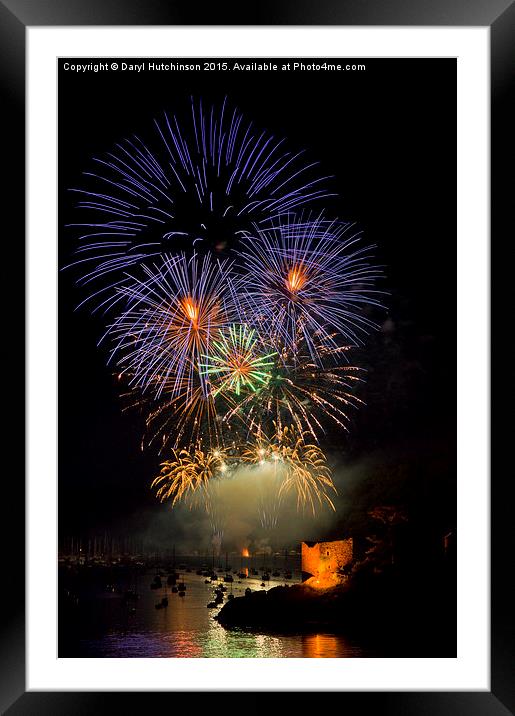 Fowey Regatta Fireworks Framed Mounted Print by Daryl Peter Hutchinson
