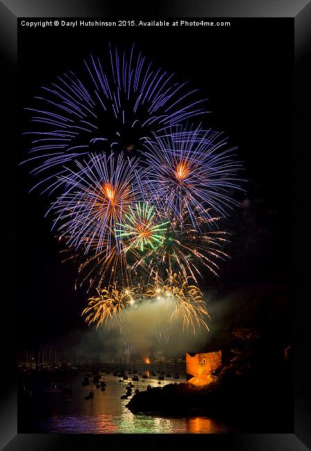 Fowey Regatta Fireworks Framed Print by Daryl Peter Hutchinson