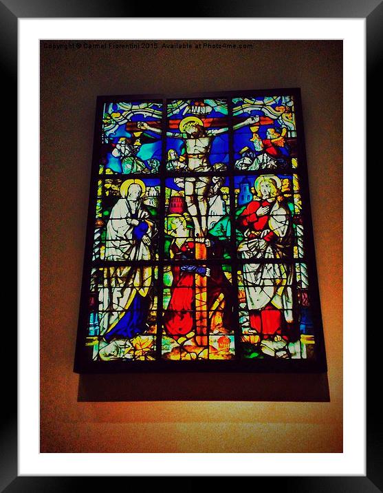  Stained glass window Framed Mounted Print by Carmel Fiorentini