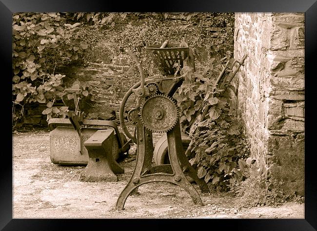 OLD FARMING IMPLEMENTS. Framed Print by Ray Bacon LRPS CPAGB