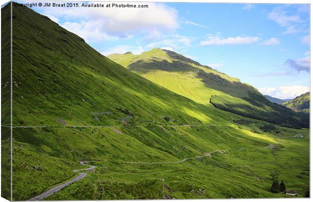 The A83 and Old Military Road  Canvas Print by Jane Braat