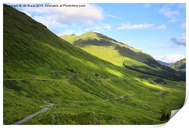 The A83 and Old Military Road  Print by Jane Braat