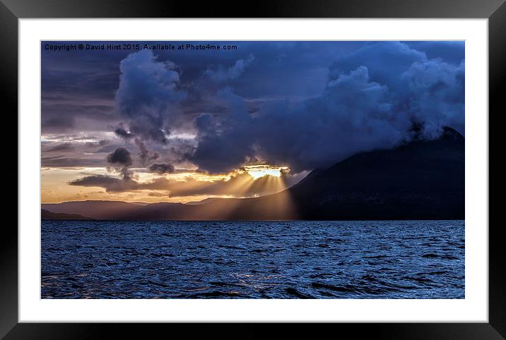  Light Shaft at Elgol Framed Mounted Print by David Hirst