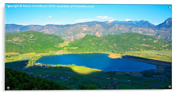  Lake Caldaro in South Tyrol Acrylic by Gisela Scheffbuch
