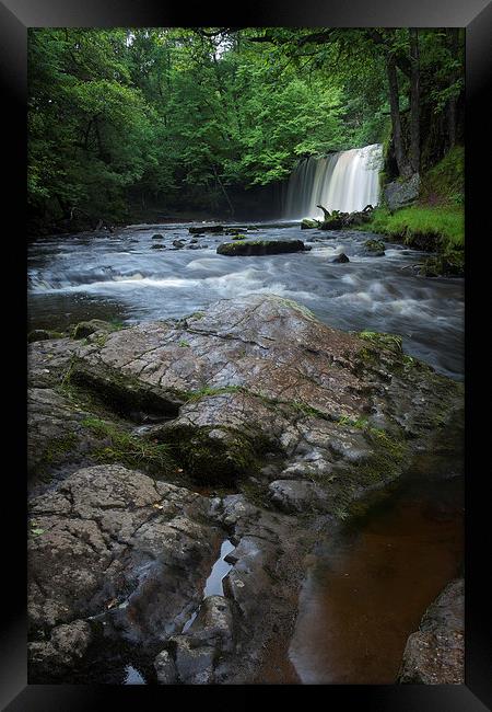  Sgwd Ddwli Uchaf waterfalls South Wales Framed Print by Leighton Collins