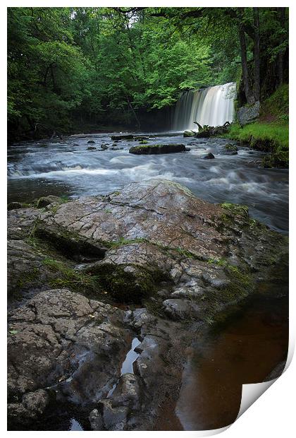  Sgwd Ddwli Uchaf waterfalls South Wales Print by Leighton Collins