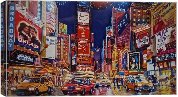  Time Square New York City Canvas Print by Sue Bottomley