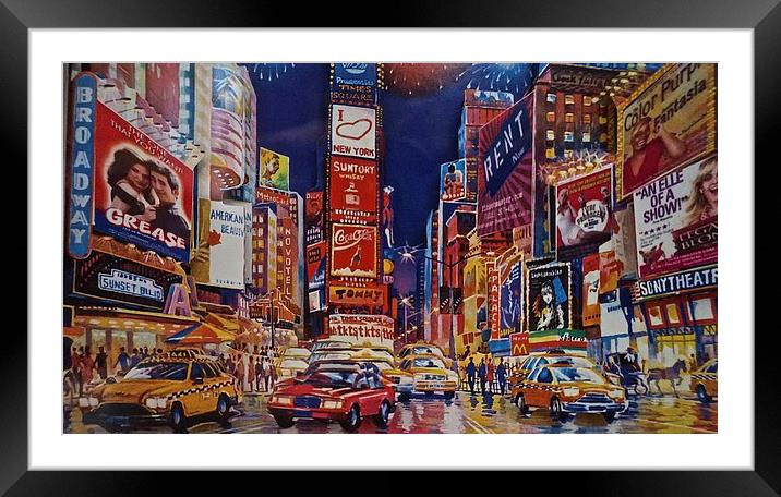  Time Square New York City Framed Mounted Print by Sue Bottomley