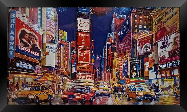 Time Square New York City Framed Print by Sue Bottomley