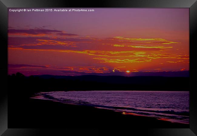  Good Harbor winter Sunset Framed Print by Ian Pettman