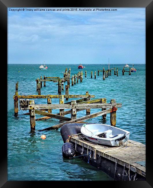  Swanage Old Pier, Dorset Framed Print by Linsey Williams