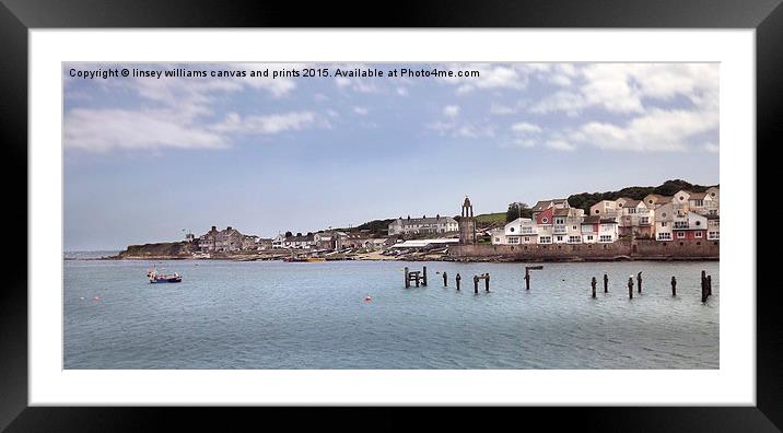  Pevril Point And The spanish Village Of Swanage Framed Mounted Print by Linsey Williams