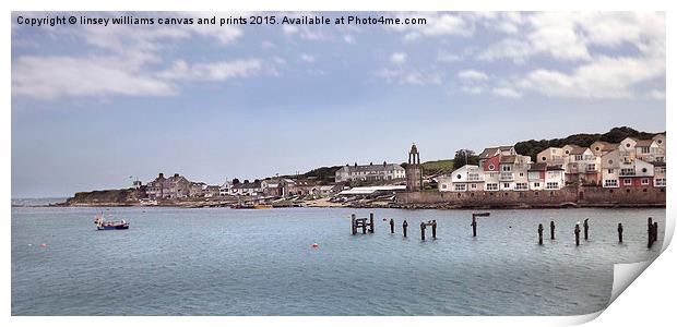  Pevril Point And The spanish Village Of Swanage Print by Linsey Williams