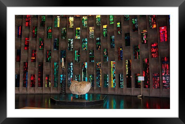  Coventry Cathedral Font Framed Mounted Print by philip milner