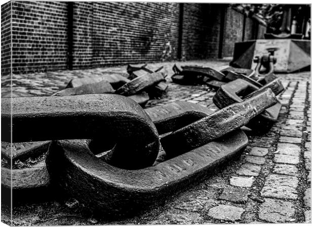 Anchor Chain in the Street Canvas Print by Jon Mills